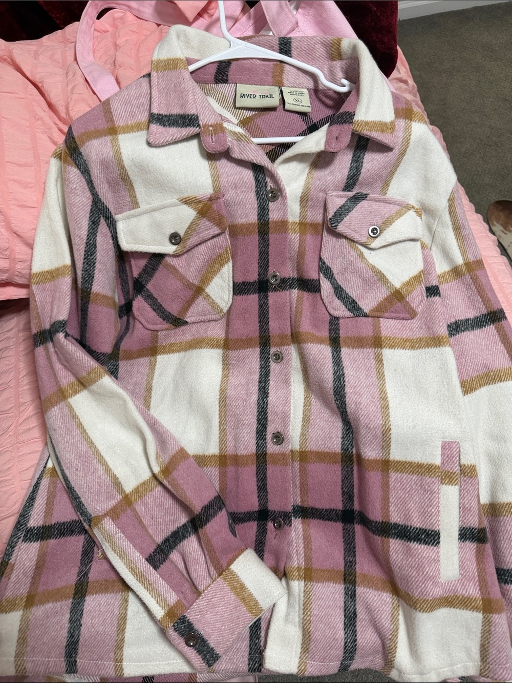 Pink Plaid Utility Shacket